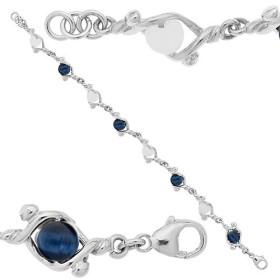 Bracelet Jourdan argent avec boules en verre blanches et marine