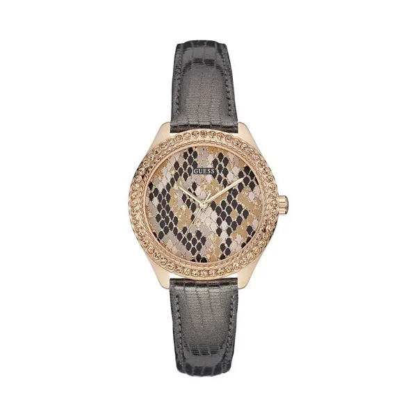Montre Guess doré rose fond cadran façon python rose W0626L2