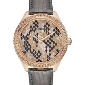 Montre Guess doré rose fond cadran façon python rose W0626L2