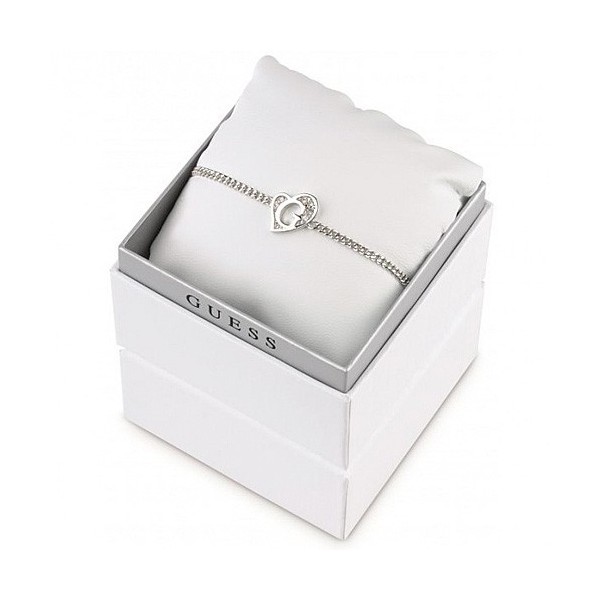 Coffret bracelet Guess argenté coeur mini G avec cristaux blancs