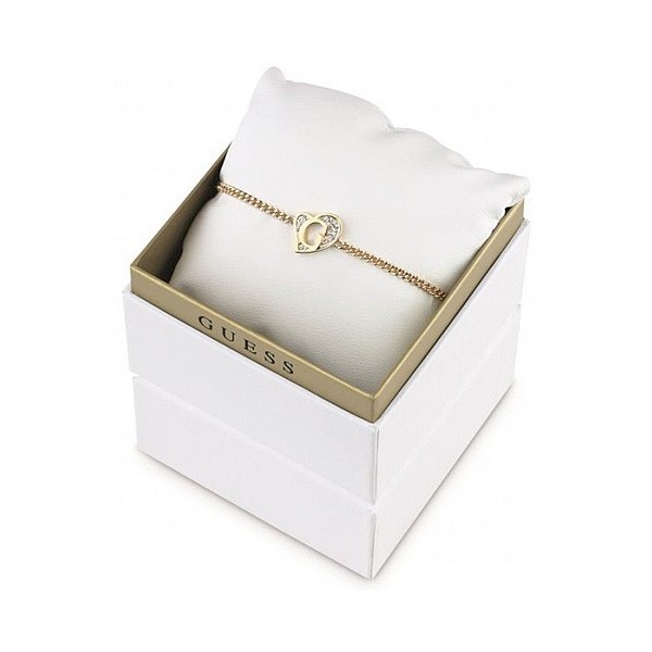 Coffret bracelet Guess doré coeur mini G avec cristaux blancs