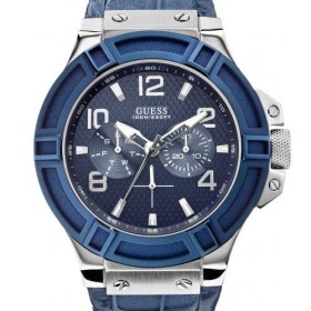 Montre Guess bracelet façon croco pour homme W0040G7
