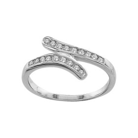 BAGUE ARGENT RHODIE FINE PIERRES BLANCHES SYNTH SERTIES RAIL 065767