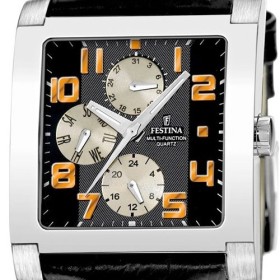 Montre Festina cadran fond noir et orange - F16235-9