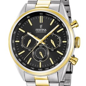 Montre Festina ronde acier doré et gris - F16821-4