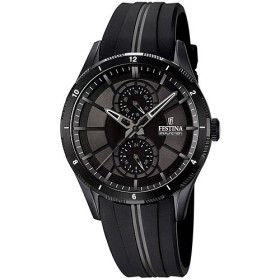 Montre Festina ronde acier noire bracelet silicone - F16843-1