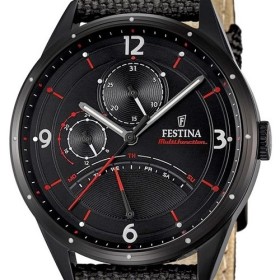 Montre Festina ronde bracelet tissus noir et rouge - F16849-2