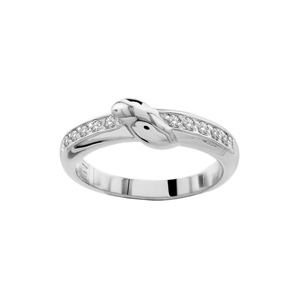 BAGUE ARGENT RHODIE PIERRES BLANCHES SYNTH, bague femme, 065786