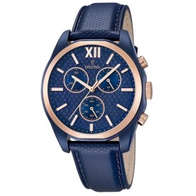 Montre Festina acier bleu et doré rose - F16857-1