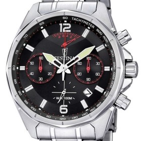 Montre Festina ronde en acier compteur aviation - F6835-2