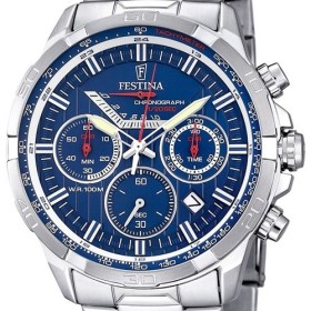 Montre Festina ronde en acier chronographe et tachymètre - F6836-3