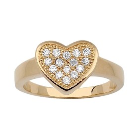 Bague coeur plaqué or et oxyde blanc