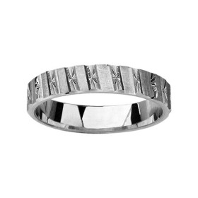 ALLIANCE ARGENT RHODIE 4MM DIAMANTEE ETOILE , bague femme, 065904