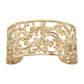Bracelet acier manchette PVD jaune