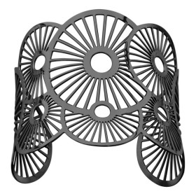 Bracelet acier manchette noir - Arabesque