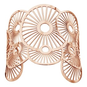 Bracelet acier PVD rose - Manchette motif soleil