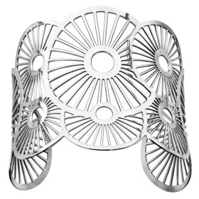 Bracelet acier - Manchette motif soleil