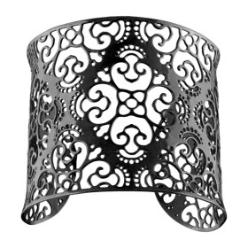 Bracelet acier manchette noir - Filigrane