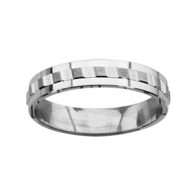 ALLIANCE ARGENT RHODIE 4MM DIAMANTEE , bague femme, 065914