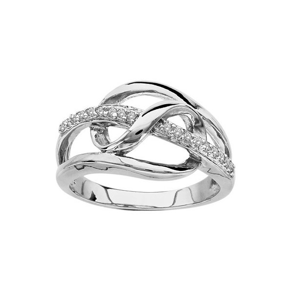 BAGUE ARGENT RHODIE PIERRES BLANCHES SYNTHETIQUES, bague femme, 065920