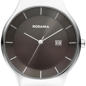 Montre Rodania acier fond marron cuir marron pour homme.