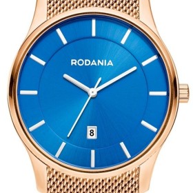 Montre Rodania en acier noir bracelet milanais noir