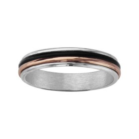 ALLIANCE ARGENT 4MM TRICOLORE 1 FILET BLACK OXYDE 1 FILET PL OR ROSE, bague femme, 066154