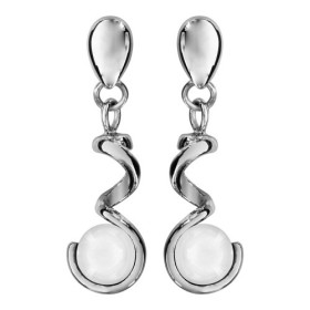 Boucles d'oreilles en céramique blanche et acier
