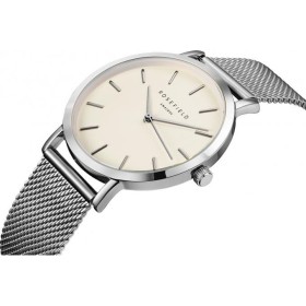 Montre Rosefield bracelet milanais gris fond blanc pour femme