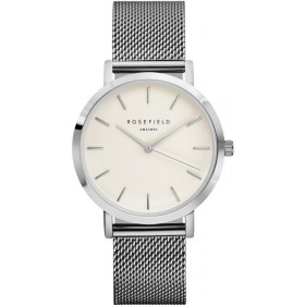 Montre Rosefield bracelet milanais gris fond blanc pour femme