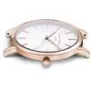 Montre Rosefield bracelet milanais doré rose fond blanc pour femme