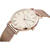 Montre Rosefield bracelet milanais doré rose fond blanc pour femme