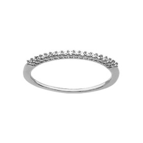 BAGUE ARGENT RHODIE RAIL PIERRES BLANCHES SYNTH, bague femme, 066220