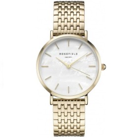 Montre Rosefield acier doré fond blanc nacré