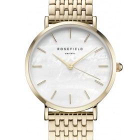 Montre Rosefield acier doré fond blanc nacré