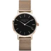 Montre Rosefield en acier rose doré et fond noir pour femme