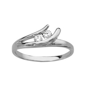 BAGUE ARGENT RHODIE OXYDES BLANCS SERTIS, bague femme, 066188