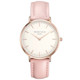 Montre Rosefield bracelet en cuir rose avec boitier rose doré