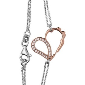 Bracelet argenté avec pendentif coeur rose gold pour femmes Jourdan