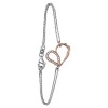 Bracelet argenté avec pendentif coeur rose gold pour femmes Jourdan