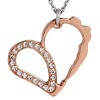 Collier argent pendentif coeur rose gold incrusté de pierres pour femmes Jourdan