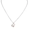 Collier argent pendentif coeur rose gold incrusté de pierres pour femmes Jourdan