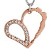 Collier argent pendentif coeur rose gold incrusté de petites pierres pour femmes Jourdan