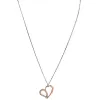 Collier argent pendentif coeur rose gold incrusté de petites pierres pour femmes Jourdan