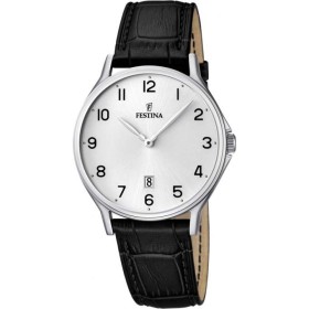 Montre en cuir noire et blanche pour hommes Festina