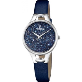 Montre mademoiselle en cuir bleu pour femmes Festina