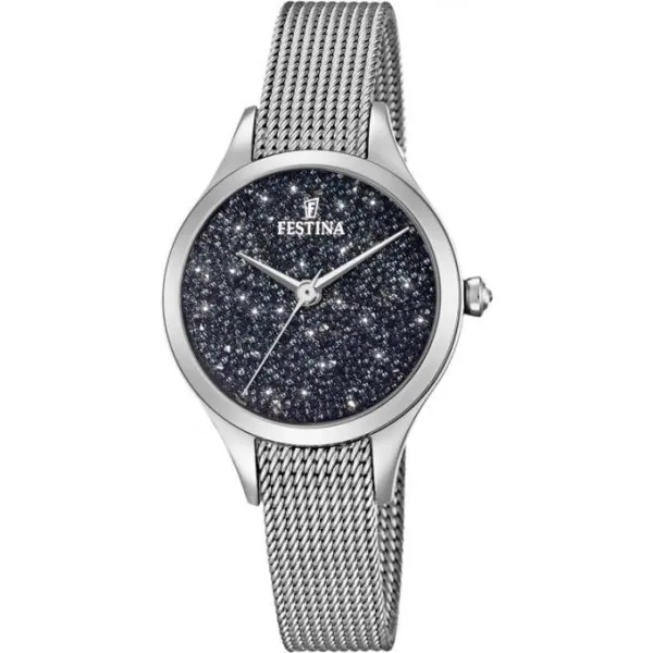 Montre mademoiselle en acier et argentée pour femmes Festina