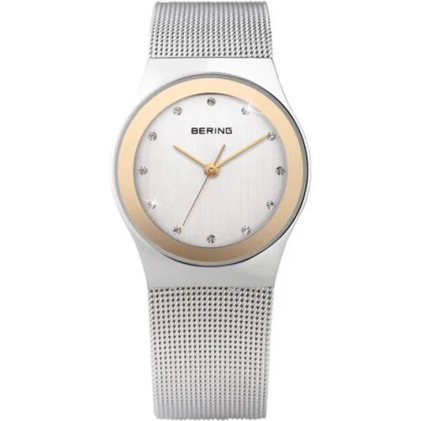 Montre en acier argentée et dorée pour femmes Bering