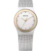 Montre en acier argentée et dorée pour femmes Bering