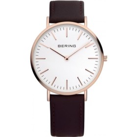 Montre en cuir marron pour hommes Bering